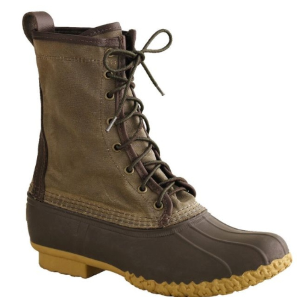 LL Bean Waxed Canvas Hunting Boot, Size 8